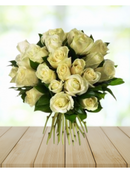 bouquet rose blanche 50 cm
