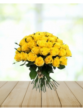 bouquet rose jaune 50cm