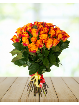 bouquet de rose orange 70cm