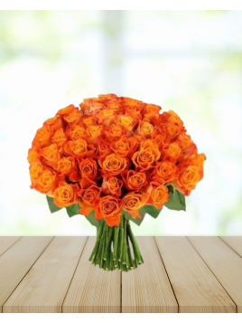 bouquet de rose orange 50cm