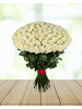 bouquet de rose blanche 70cm