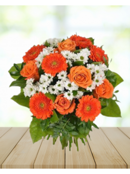 bouquet orange/blanc