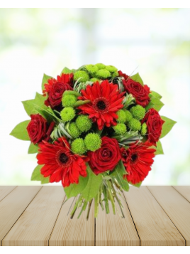 bouquet rouge/vert